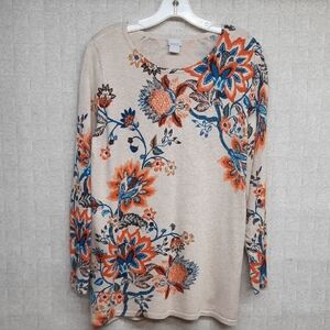Chico's Floral Print Sweater